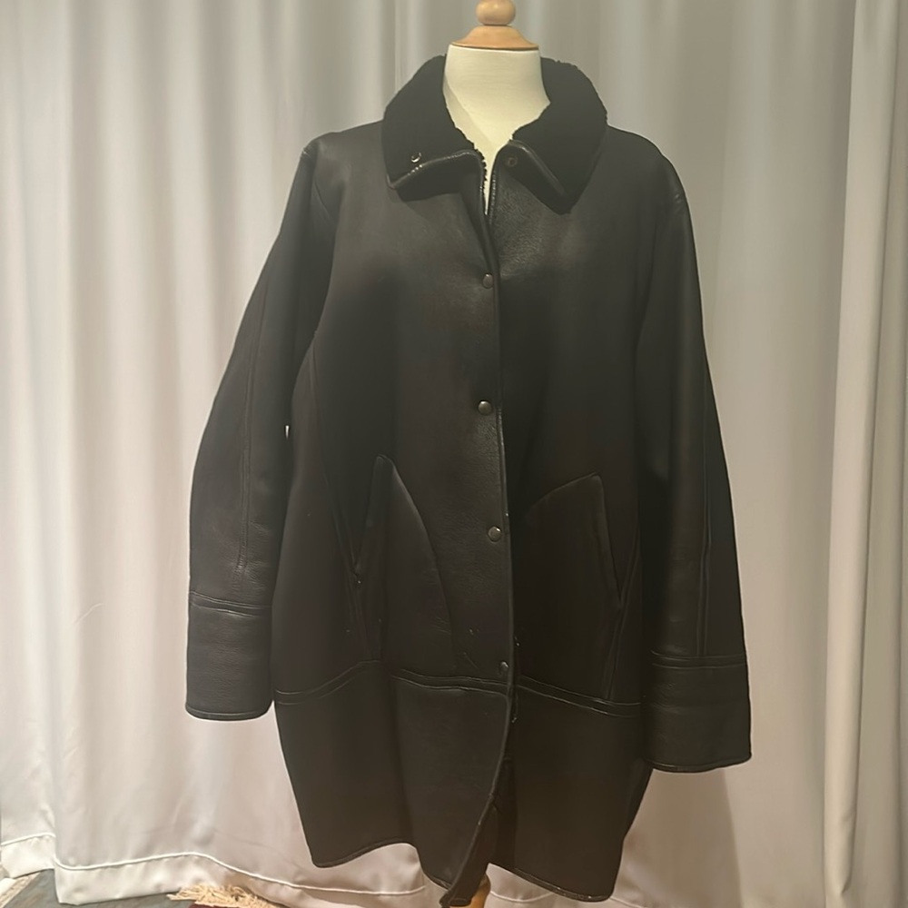 Vintage Kenzo Paris ‘Must Have’ Rare Black Shearling Leather Coat